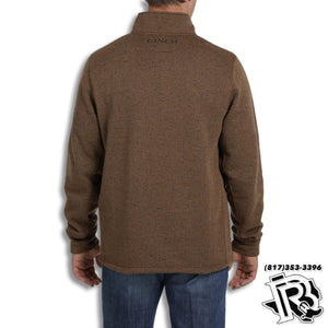 CINCH SWEATER MEN | BROWN ZIP UP MWK1080006