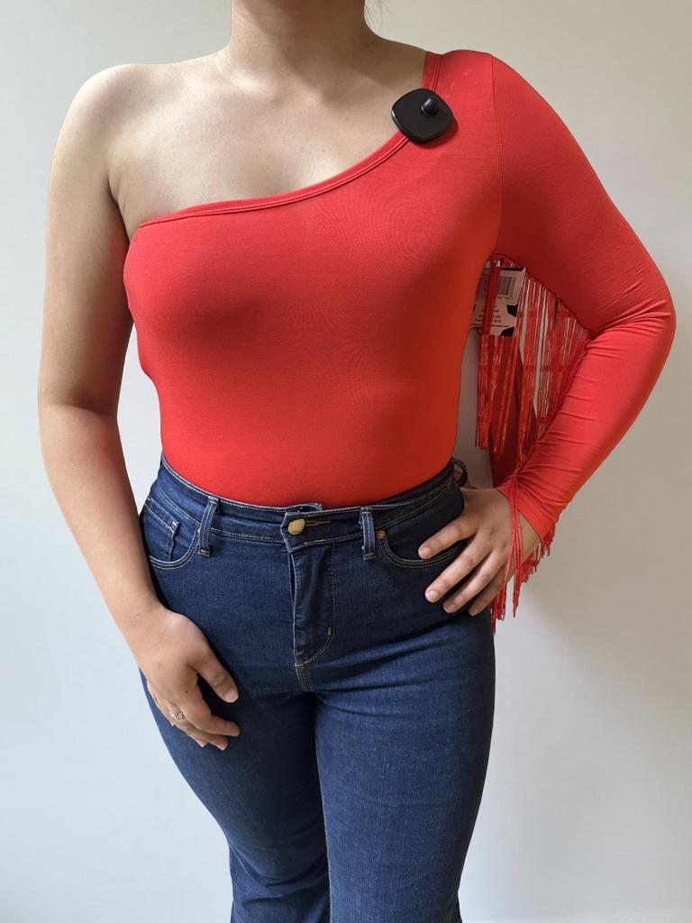 Red Fringe Bodysuit