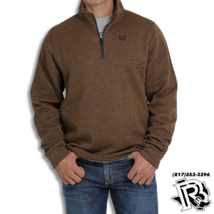 CINCH SWEATER MEN | BROWN ZIP UP MWK1080006