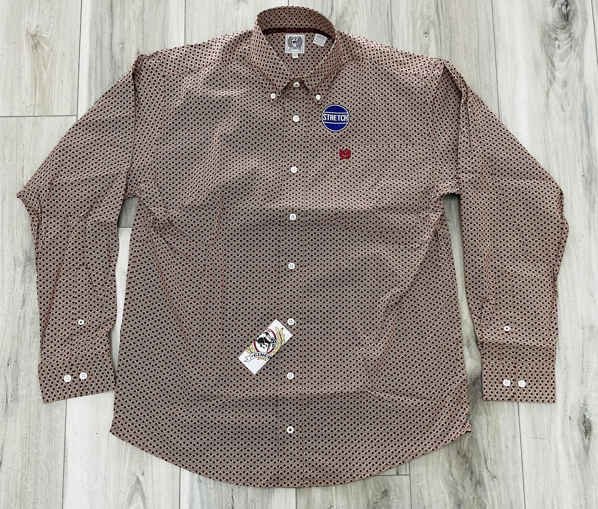 Cinch Men’s Brown Print Long Sleeve Shirt | MTW1106022