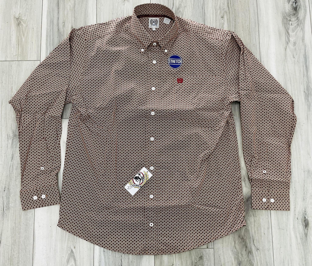 Cinch Men’s Brown Print Long Sleeve Shirt | MTW1106022