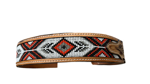 ‘’ELI’’ MENS WESTERN TOOLED LEATHER BEADED
