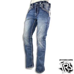 SLIM STRAIGHT | ROCK REVIVAL LIGHT BLUE JEANS ALLOY