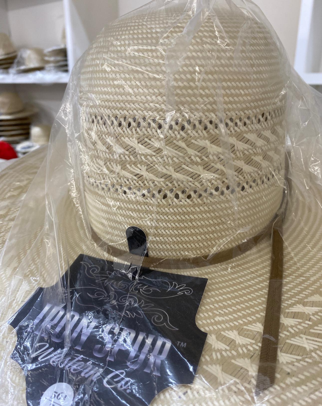 “ FORT WORTH “ | IRON SPUR WESTERN OPEN CROWN STRAW HAT 4 1/4 inch brim #116