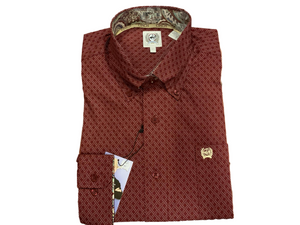 Cinch Mens burgundy Long sleeve