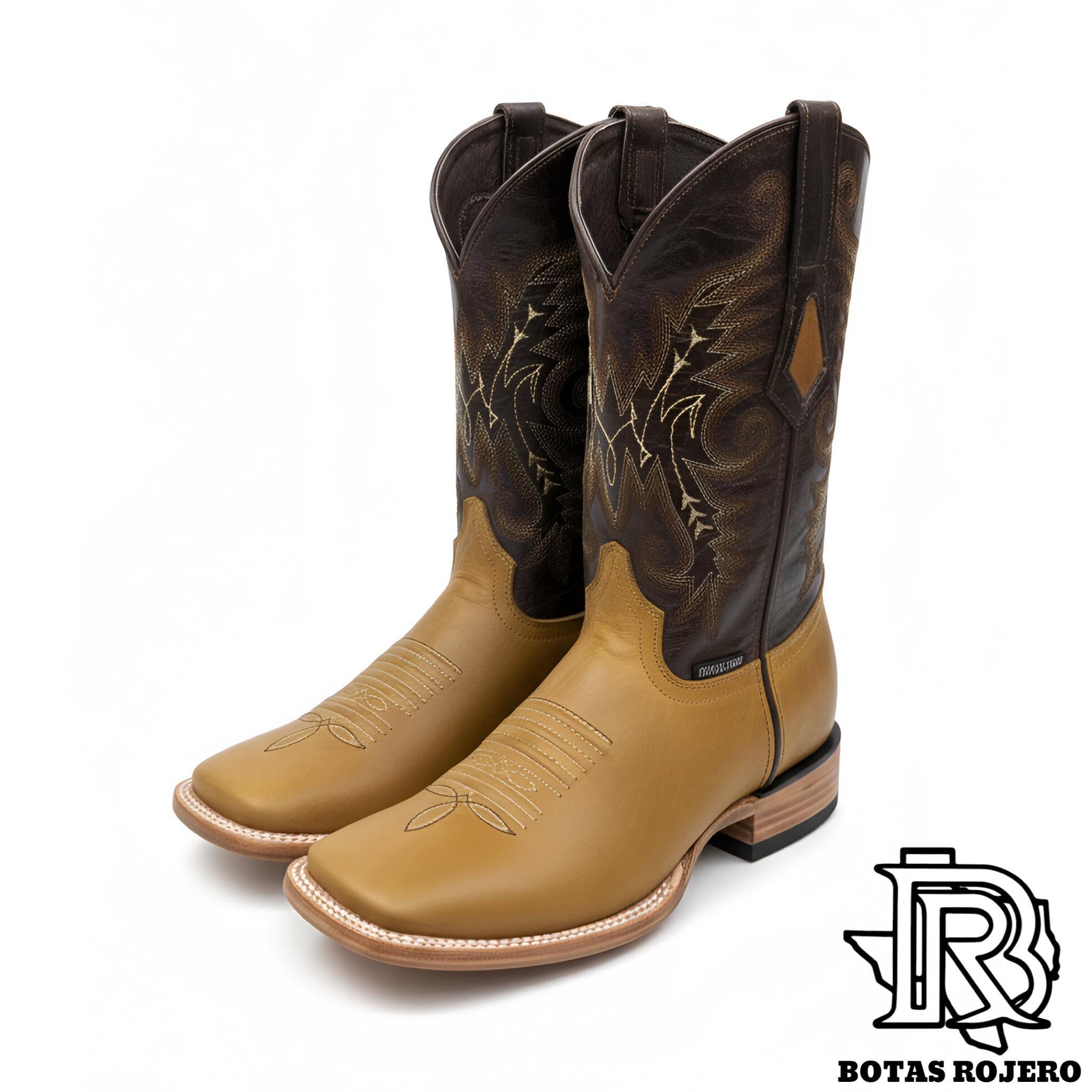 “ Hank “ | Men Western Boots Light Brown Square Toe Leather