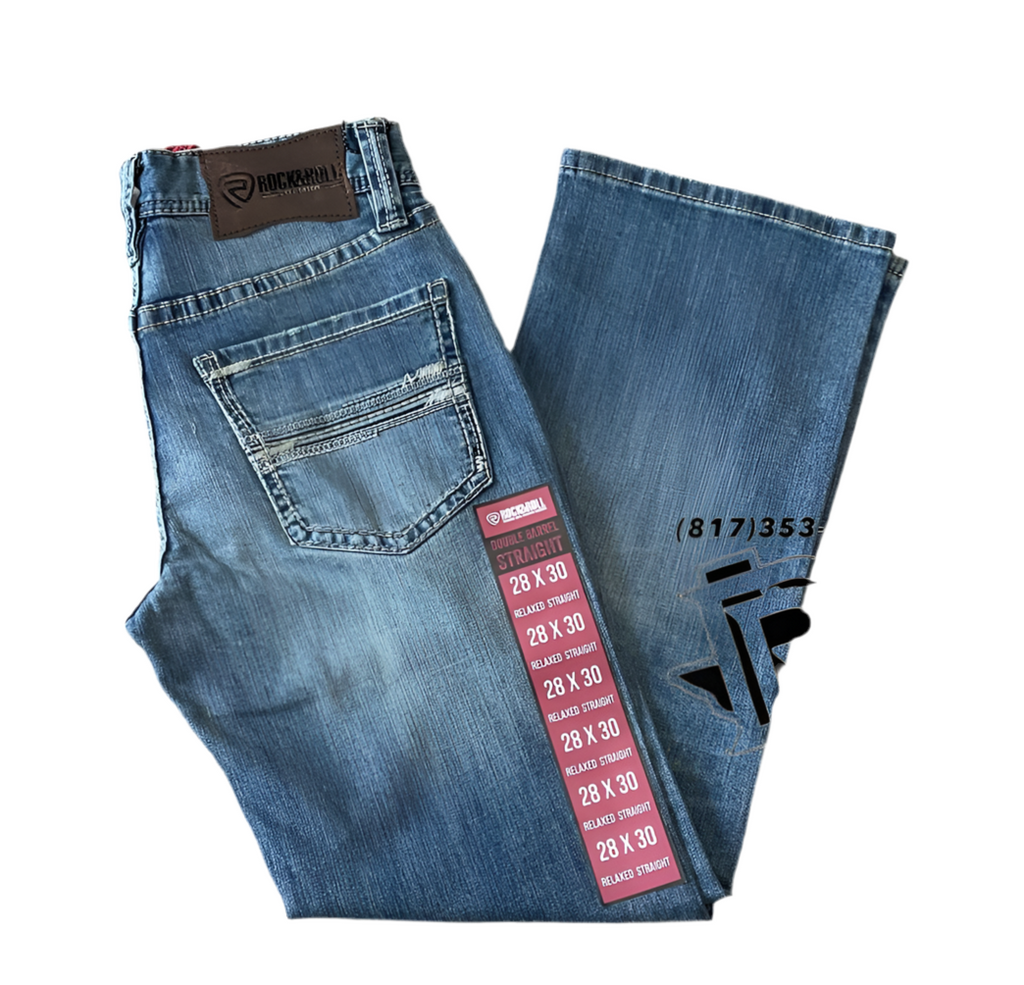 Men’s straight raised double barrel light vintage rock & roll jeans | BM0SD02501 RED LABEL