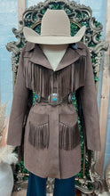 Load image into Gallery viewer, “ Miriam “ | WOMEN JACKET WITH FRINGE BROWN PRW092RZWC