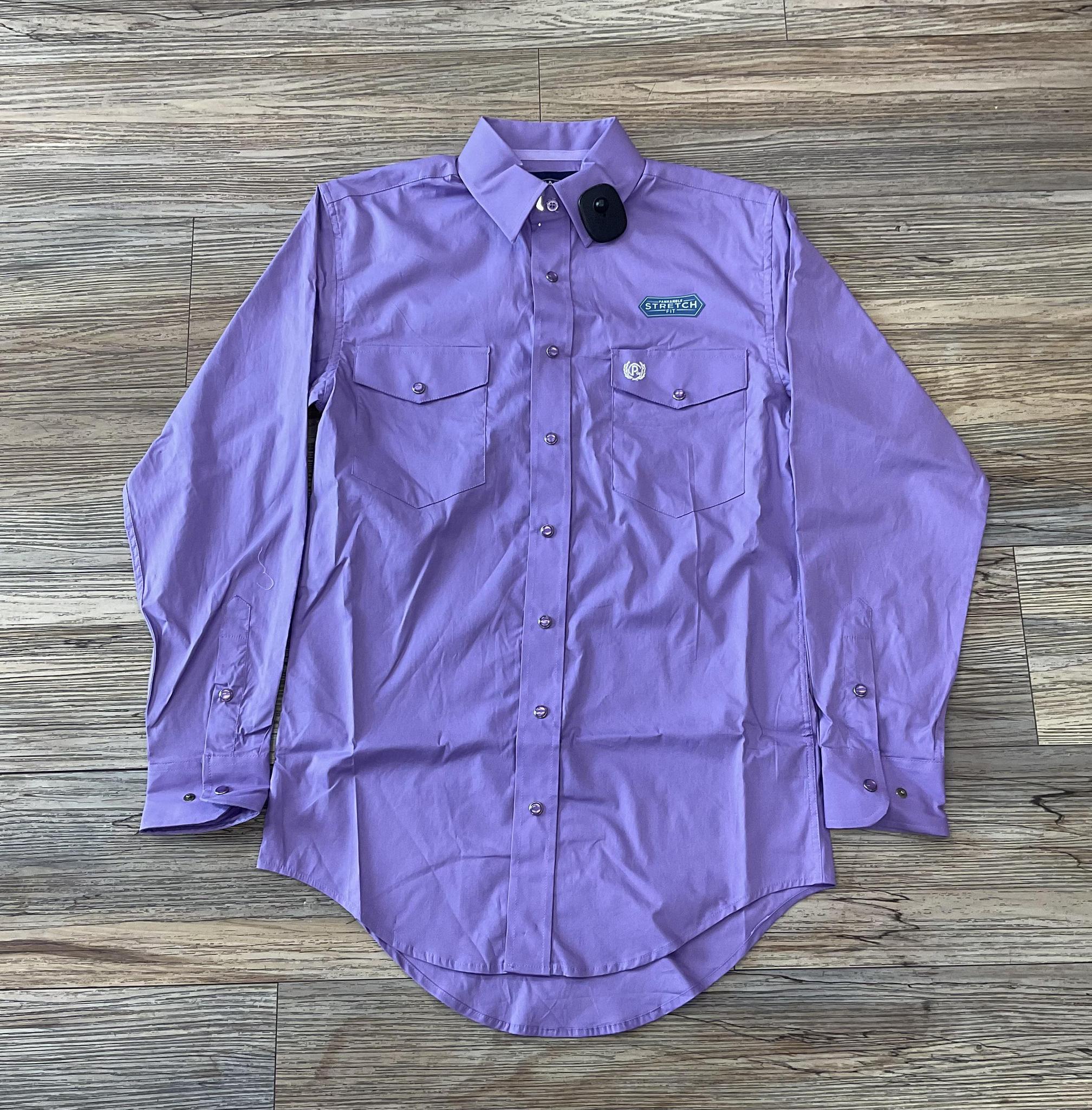 men's purple long sleeve dress shirt Mens Rock & Roll Long Sleeve Solid Poplin Snap Purple Shirt