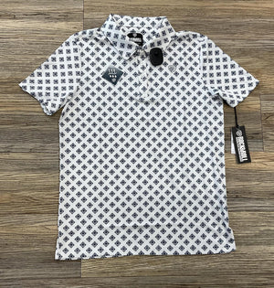MEN’S ROCK & ROLL WHITE AZTEC PRINTED POLO|BM51T05997