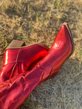 Load image into Gallery viewer, MELANIE METALLIC RED BOOTS