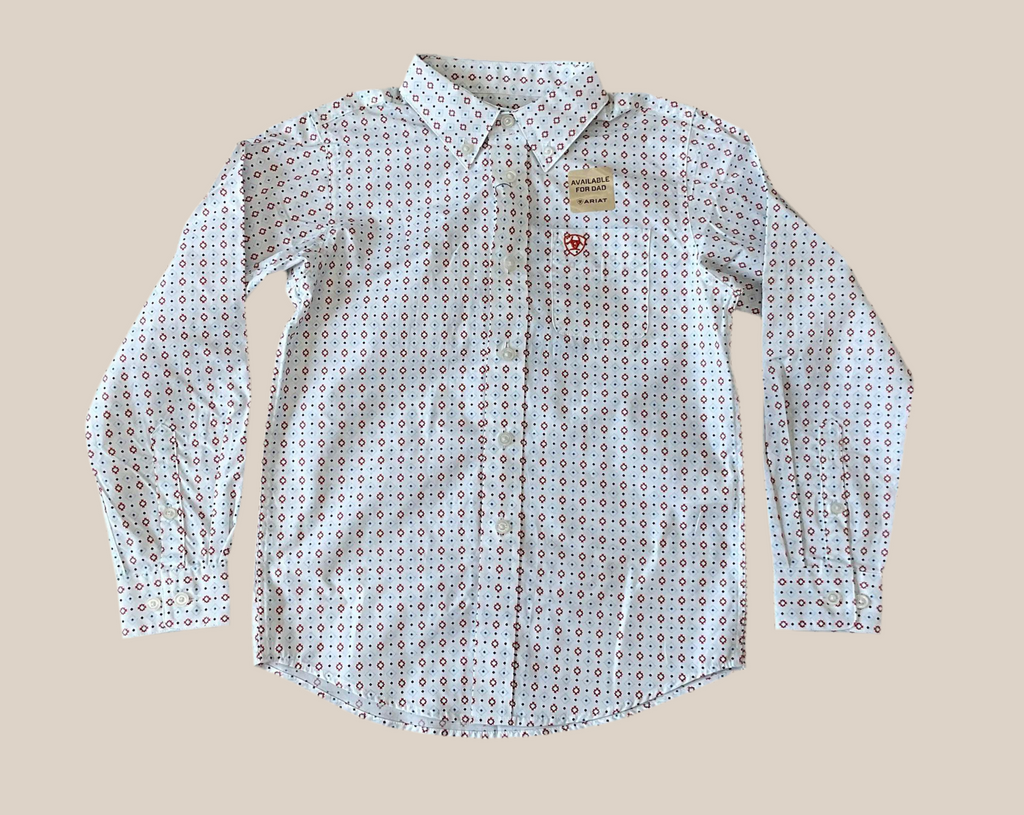 BOYS ARIAT KADE WHITE SHIRT | 10048661