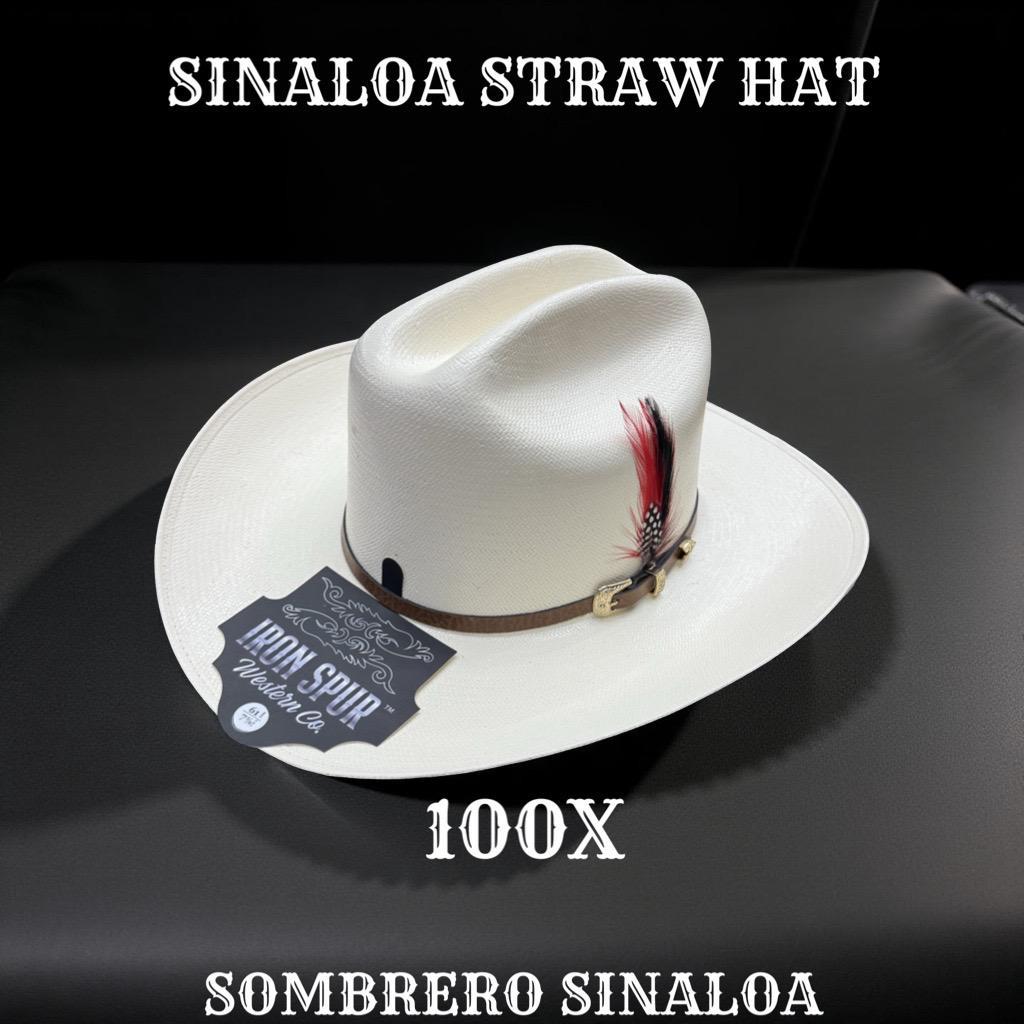 100X SINALOA BROWN BAND IRON SPUR STRAW HAT