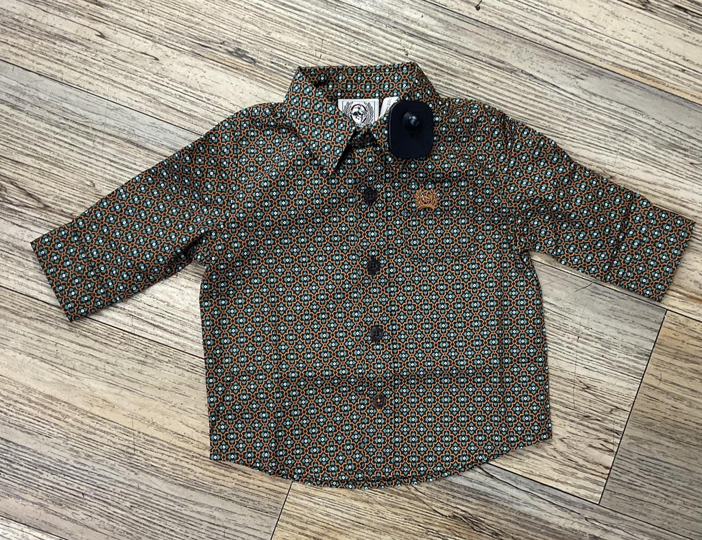 TODDLER CINCH BROWN LONG SLEEVE  SHIRT |MTW7061357