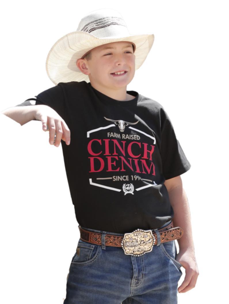 Boys cinch short sleeve black tee | MTT7670141