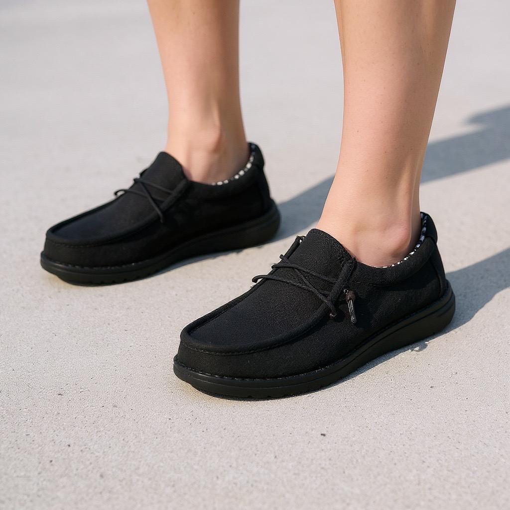 Hey Dude Boy's Wally Youth Stretch Canvas Black Slip On | 41144-060