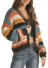 Load image into Gallery viewer, WOMENS OPEN KNIT CARDIGAN RUST ROCK &amp; ROLL |RRWT95R04U