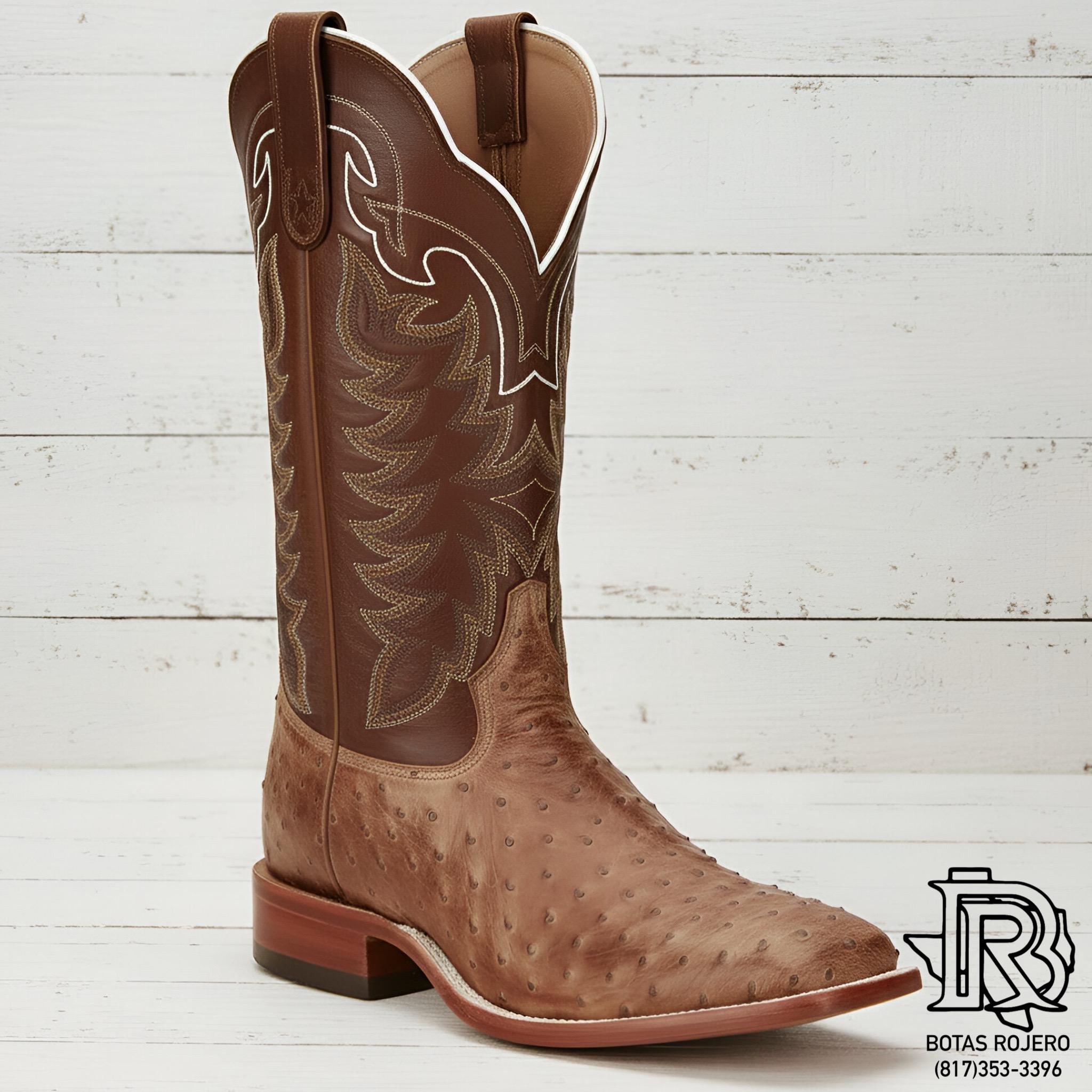 Tony Lama Men's Full Quill Ostrich Boots – Chocolate Brown