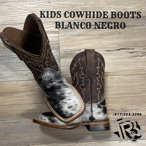 ‘’JAMES’’ | KIDS  WESTERN COWHIDE SQUARE TOE BOOTS