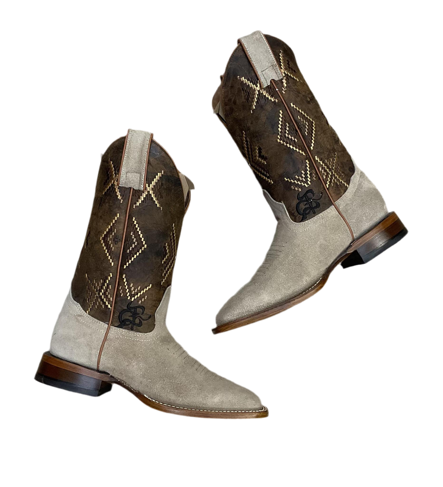 ‘’OLIVER’’ AMERICAN PRO BULL BONE  ROUGH OUT  BOOTS |THR217