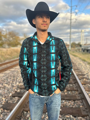 Men’s Rock & roll teal pullover | BM91C02296