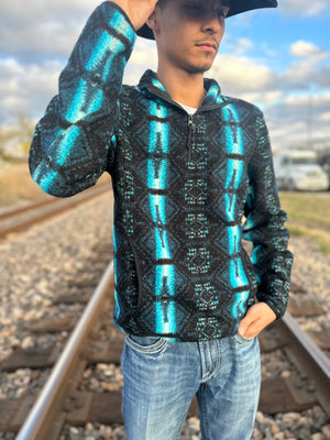 Men’s Rock & roll teal pullover | BM91C02296