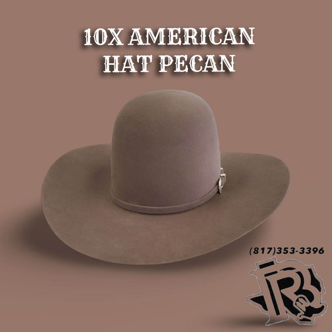 10X PECAN AMERICAN HAT COWBOY FELT HAT - Main Image