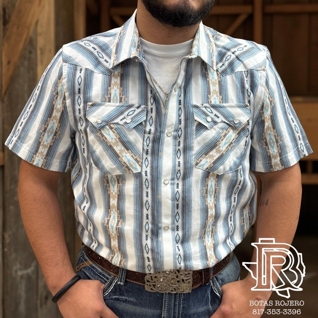 ‘’GAEL’’ MEN’S ROCK & ROLL NATURAL SHORT SLEEVE SNAP SHIRT | PMN3S06903