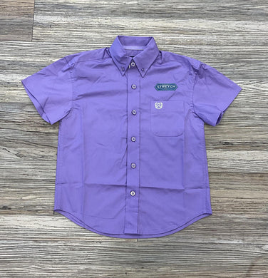 Boys Panhandle Short Sleeve Solid Poplin  Purple shirt | PBB3S03201