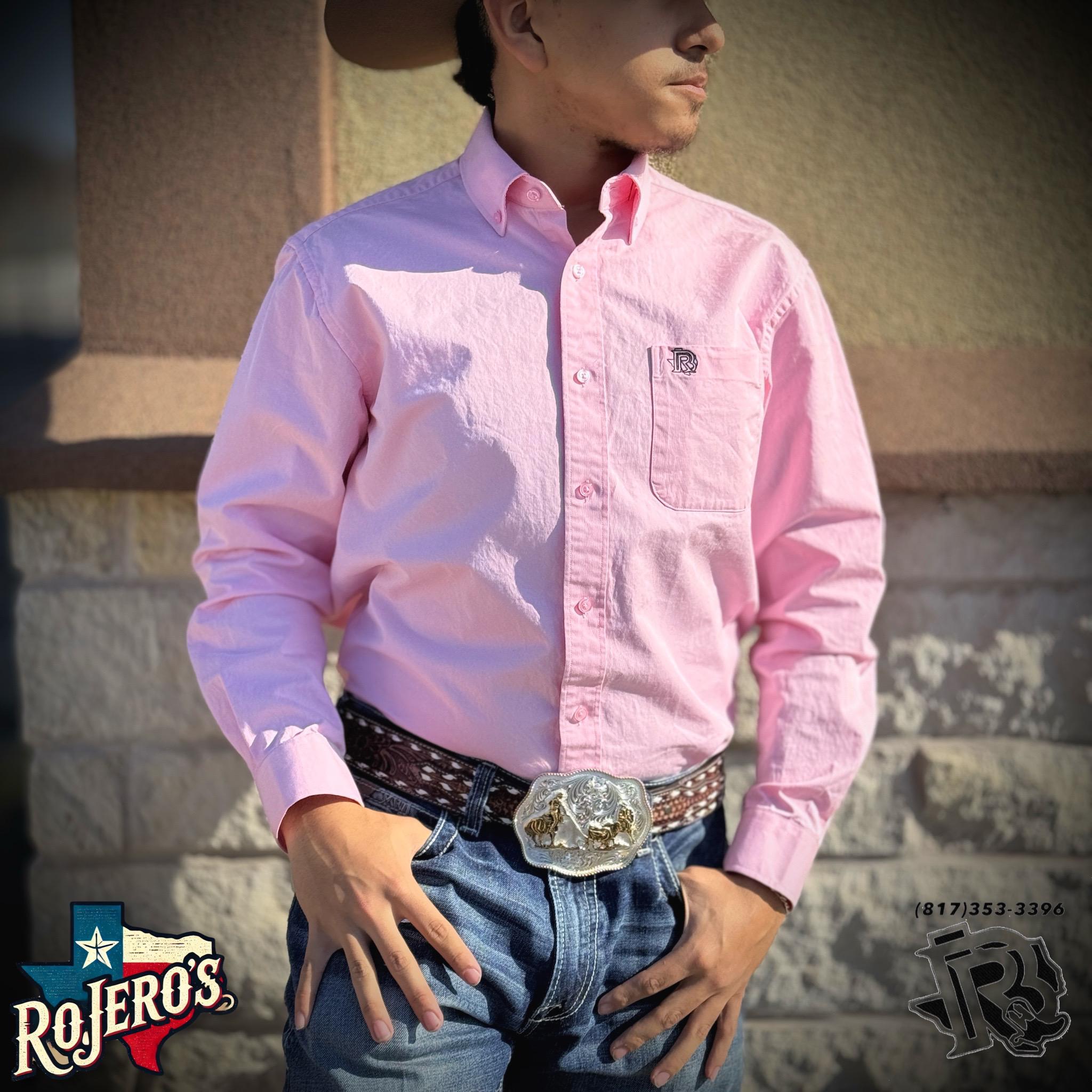 “ Eddy “ | SADDLE BLOSSOM ( PASTEL PINK ) MEN WESTERN LONG SLEEVE BUTTON UP SHIRT