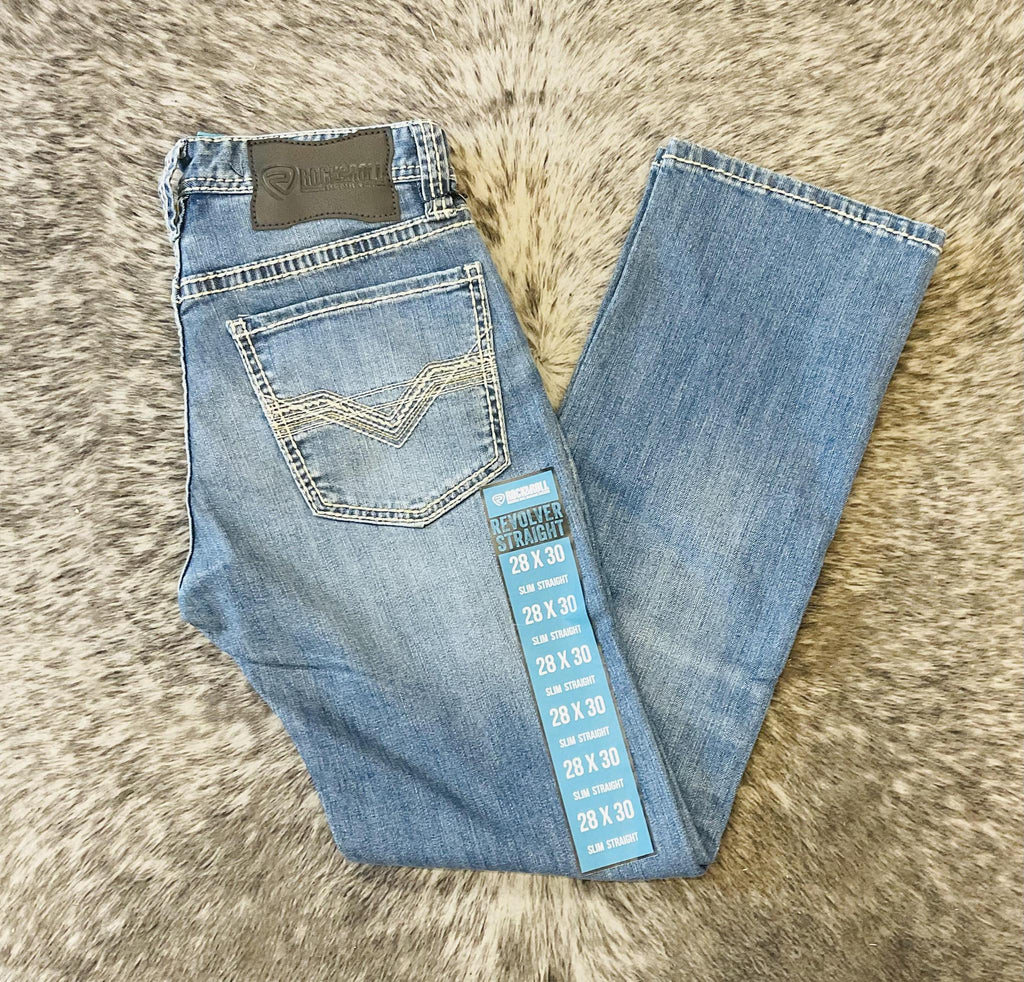 Mens Rock & Roll Ladder stitch revolver Medium Vintage Jeans | BM1RD02490 BLUE LABEL