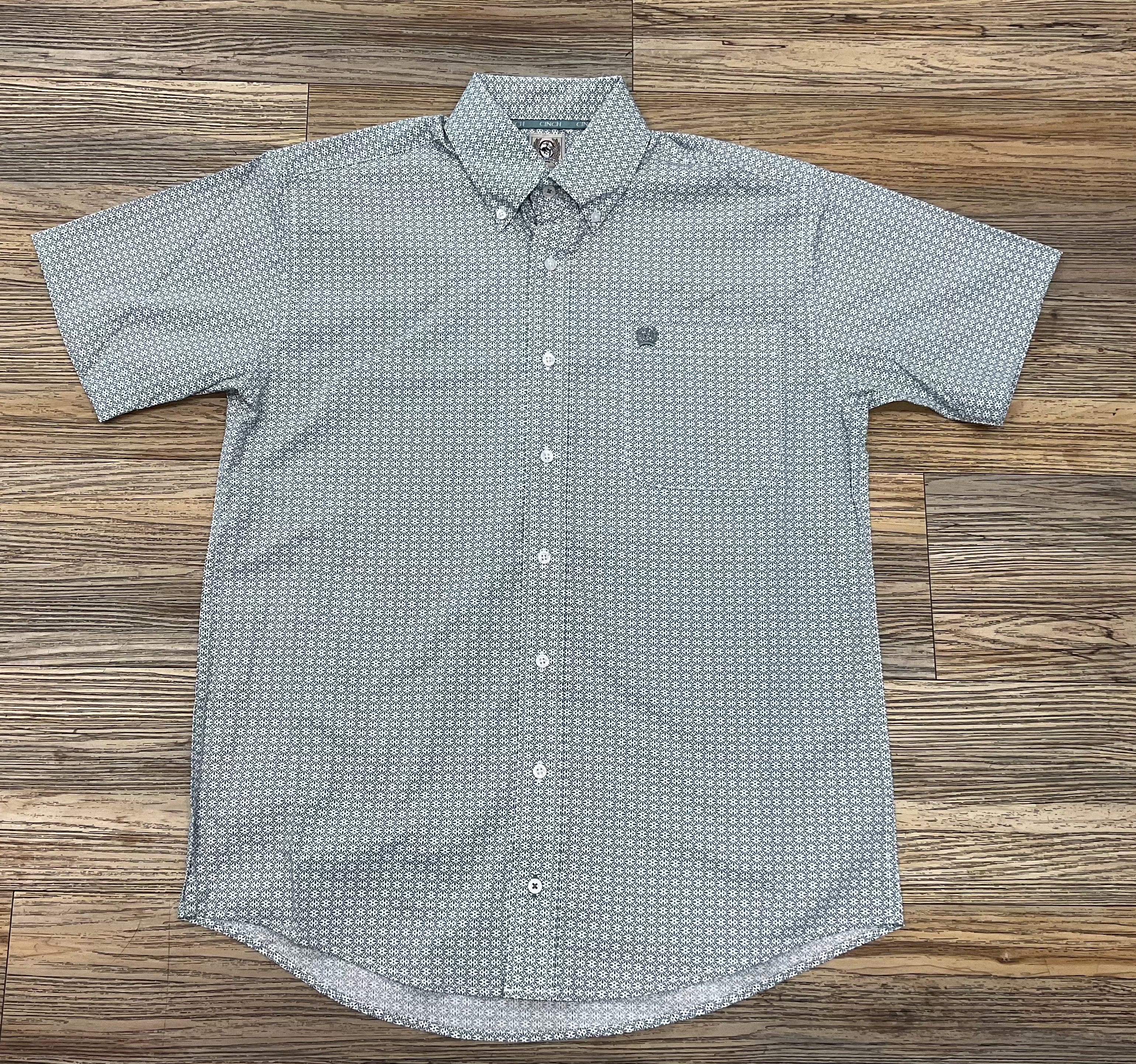 MEN’S CINCH SHORT SLEEVE GREEN SHIRT |MTW1111474