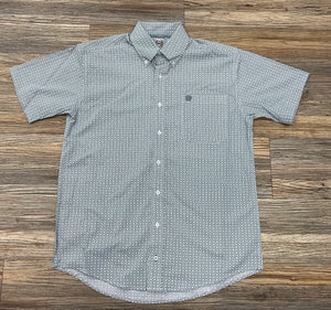 MEN’S CINCH SHORT SLEEVE GREEN SHIRT |MTW1111474