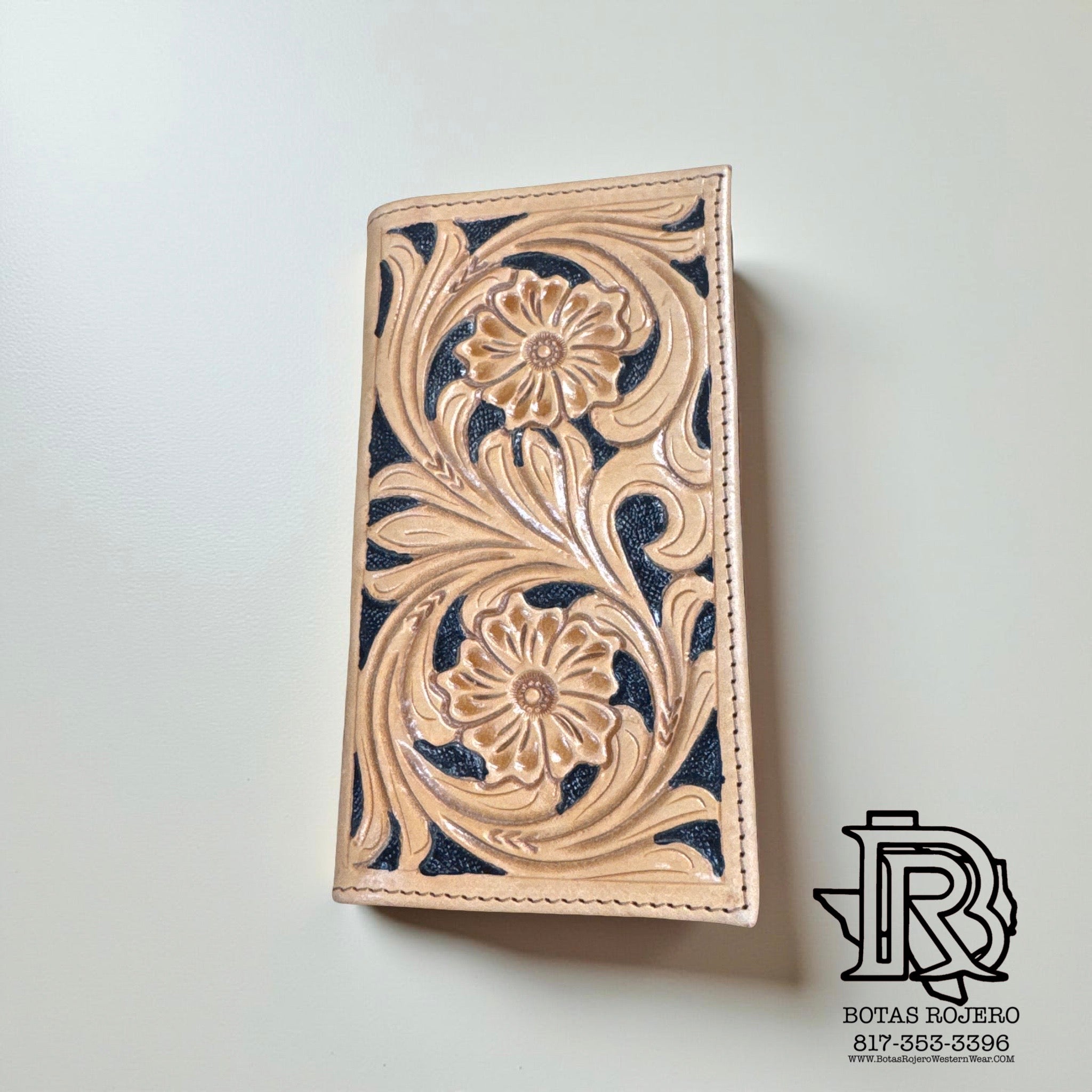 “ ALBERT  “ | IRON SPUR ™️ MEN BI FOLD WESTERN TOOLED LEATHER WALLET