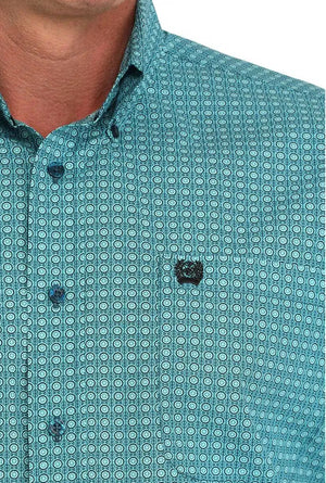 ‘’ANGEL’’ CINCH MEN’S TURQUOISE LONG SLEEVE SHIRT | MTW1105900