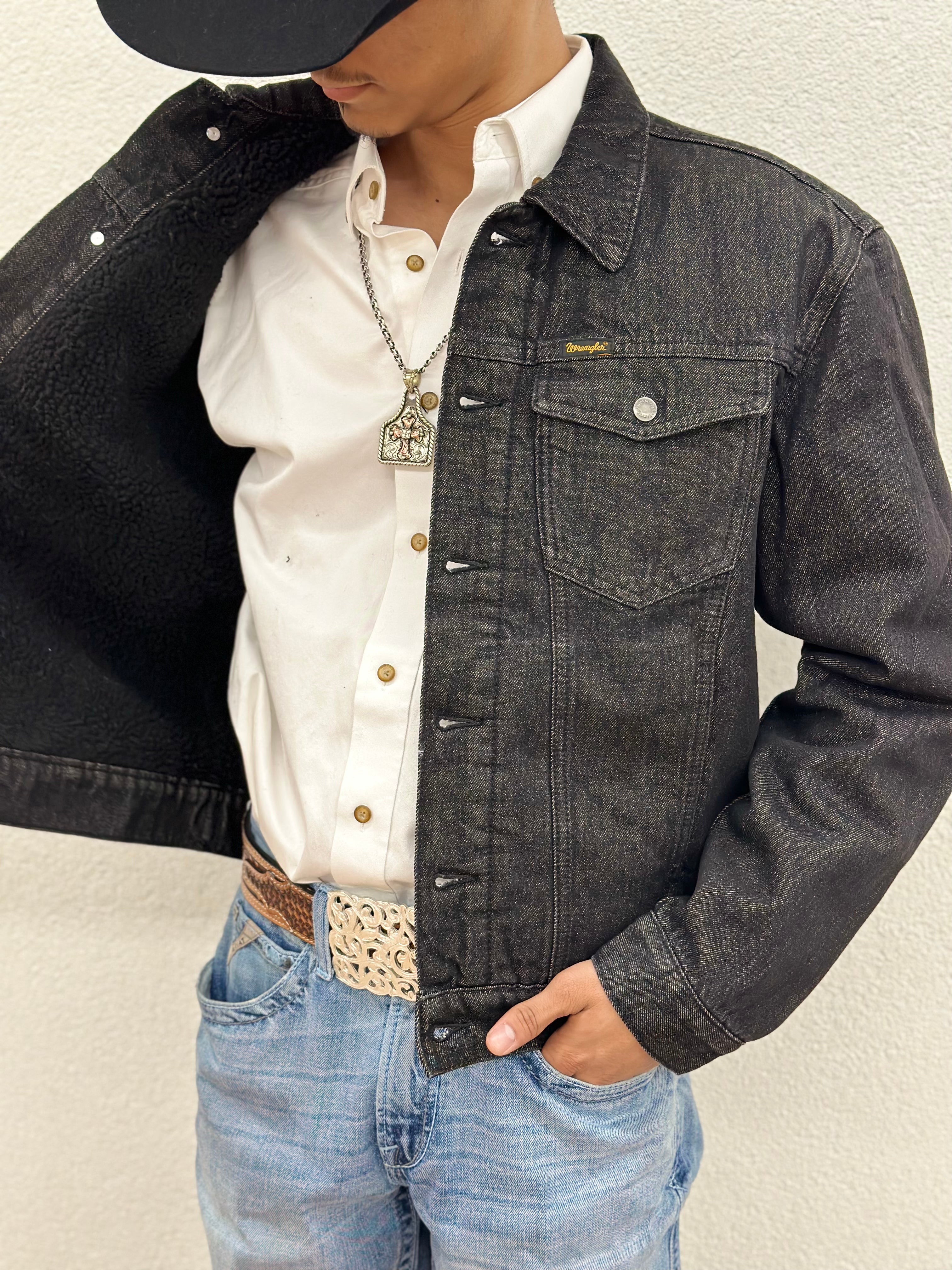 Mens wrangler sherpa lined denim jacket deals