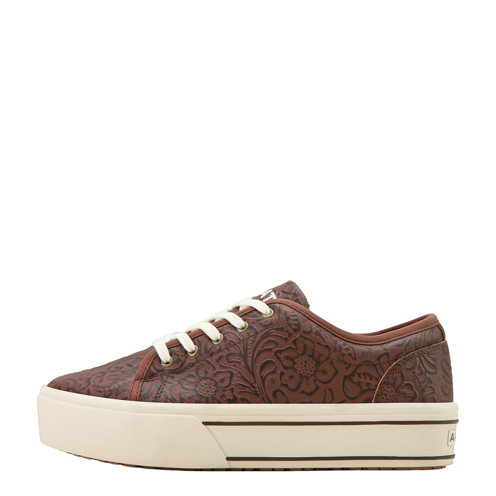 Ariat Ladies Skylar Brown Floral Emboss Slip On Shoe| 10061258