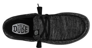 Mens Hey Dude Wally Stitch Flecked Woven Black | 40167-001