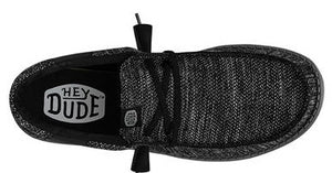 Mens Hey Dude Wally Stitch Flecked Woven Black | 40167-001