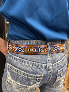 “ James “ | Nacona Men Belt Beaded Blue and Brown N2484408