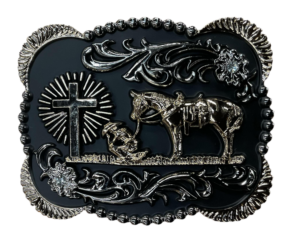 ‘’CROSS’’ COWBOY PRAYING WESTERN BUCKLE