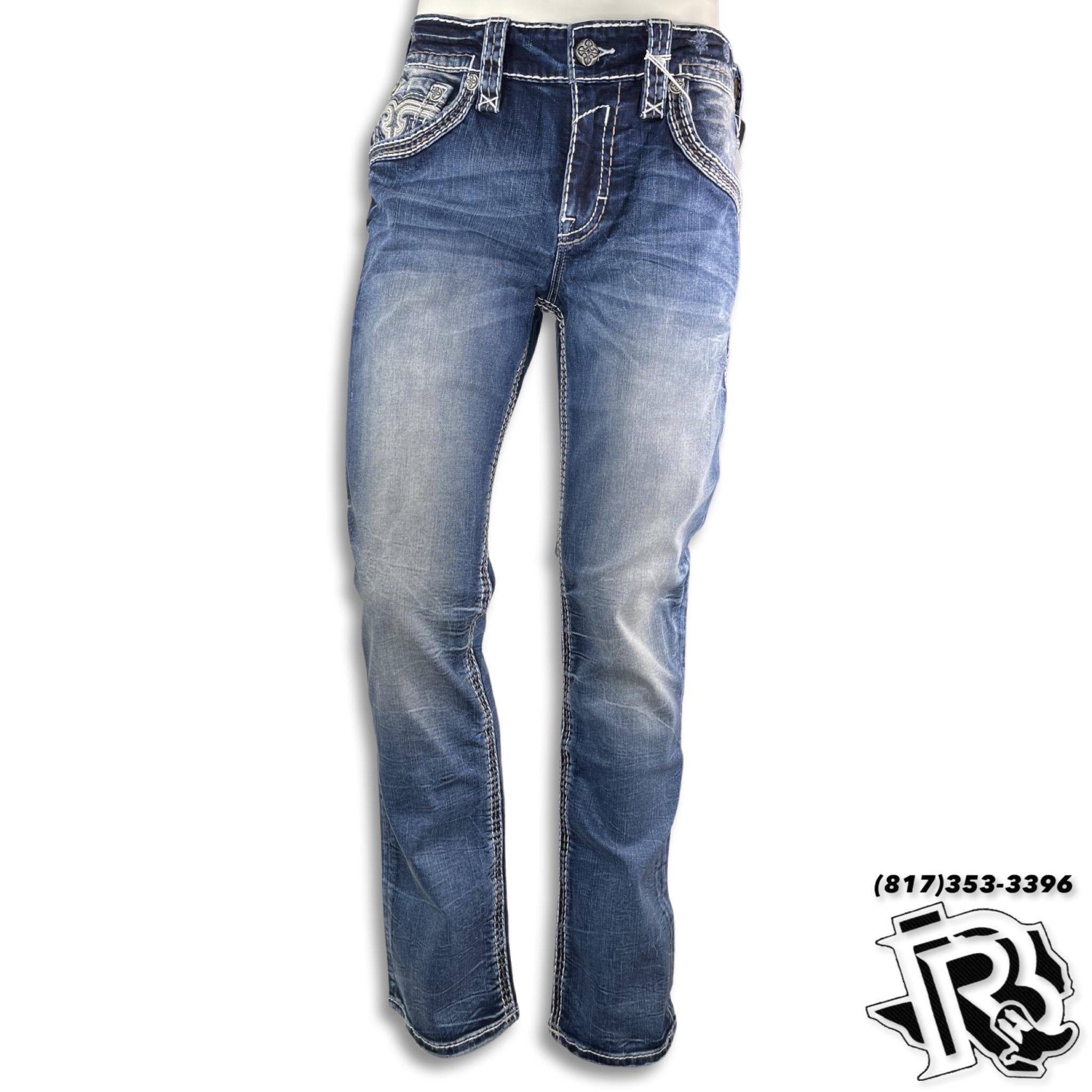 SLIM STRAIGHT | ROCK REVIVAL LIGHT BLUE JEANS ALLOY