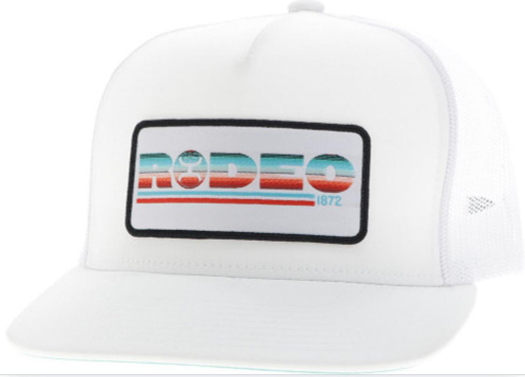 ‘’LEO’’ HOOEY YOUTH WHITE SERAPE RODEO PATCH CAP|2553T-WH-Y