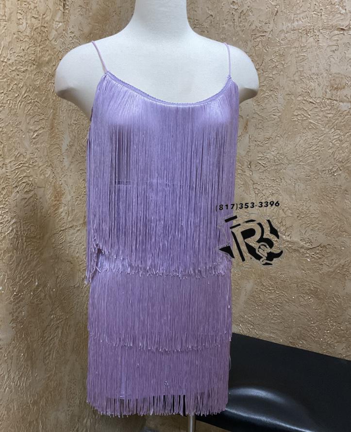 Alana lilac fringe dress