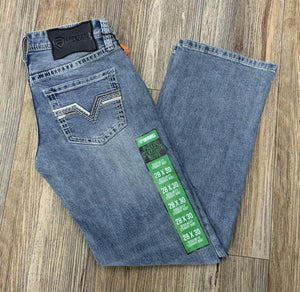 MEN’S ROCK & ROLL GREY EMB LIGHT VINTAGE  PISTOL STRAIGHT BOOT JEANS | BM1PD06133 GREEN LEBEL