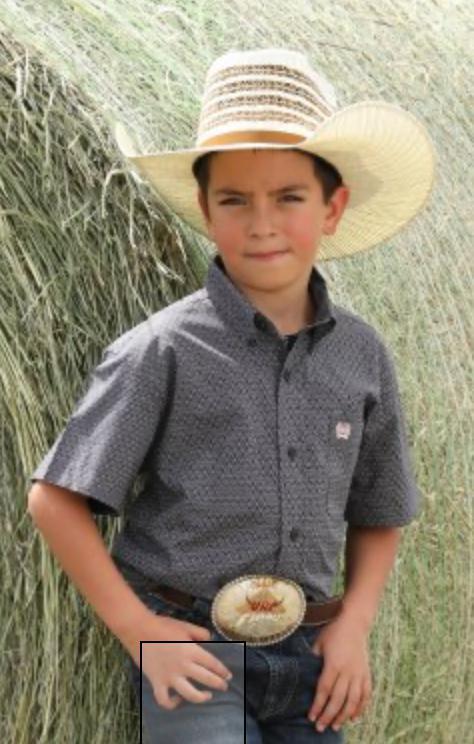 BOYS CINCH LONG SLEEVE GREY SHIRT |MTW7140035