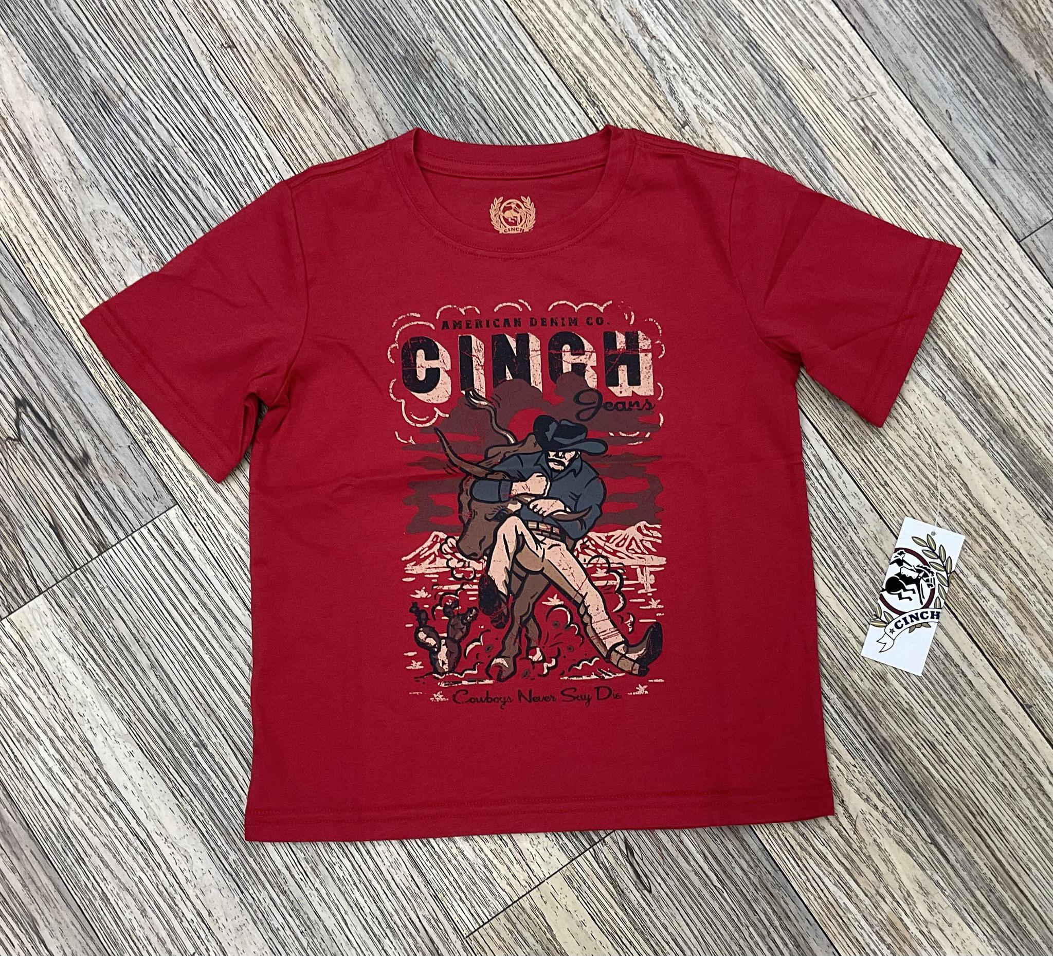 BOYS CINCH TODDLER SHORT SLEEVE RED SHIRT |MTK761095