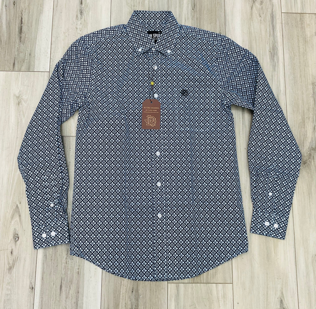 ‘’THE WYATT’’ MEN’S BLUE LONG SLEEVE WESTERN SHIRT