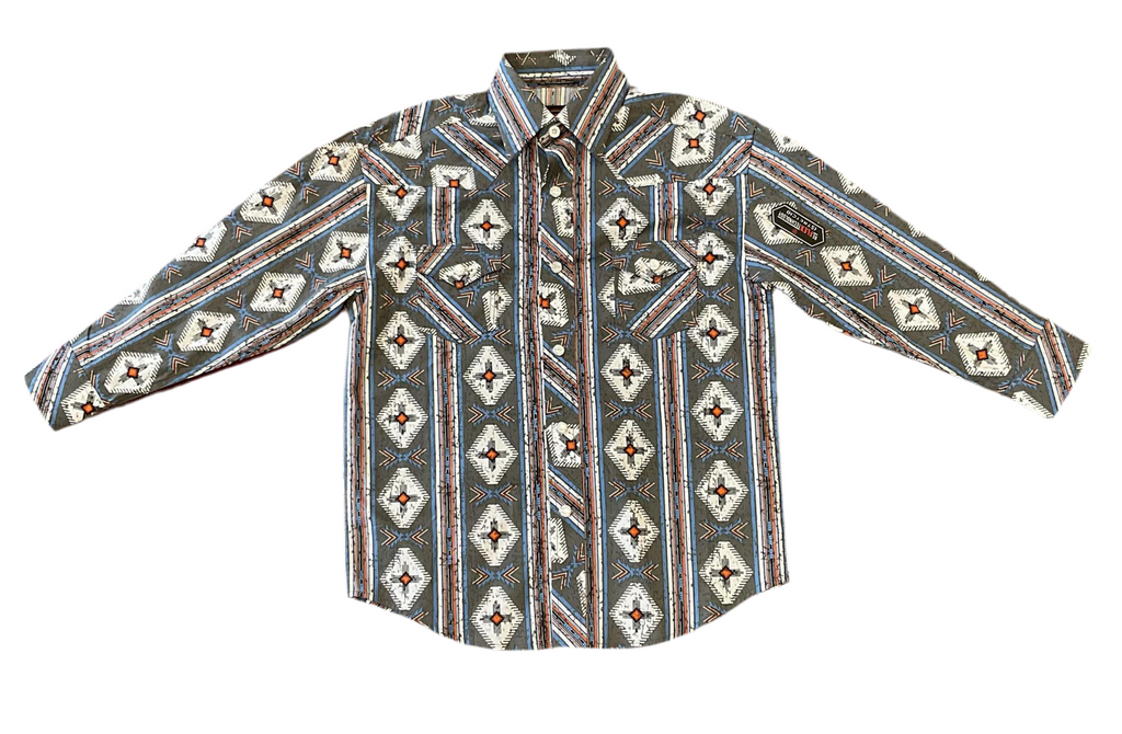 BOYS ROCK AND ROLL LS SNAP BLUE (B8S3312)