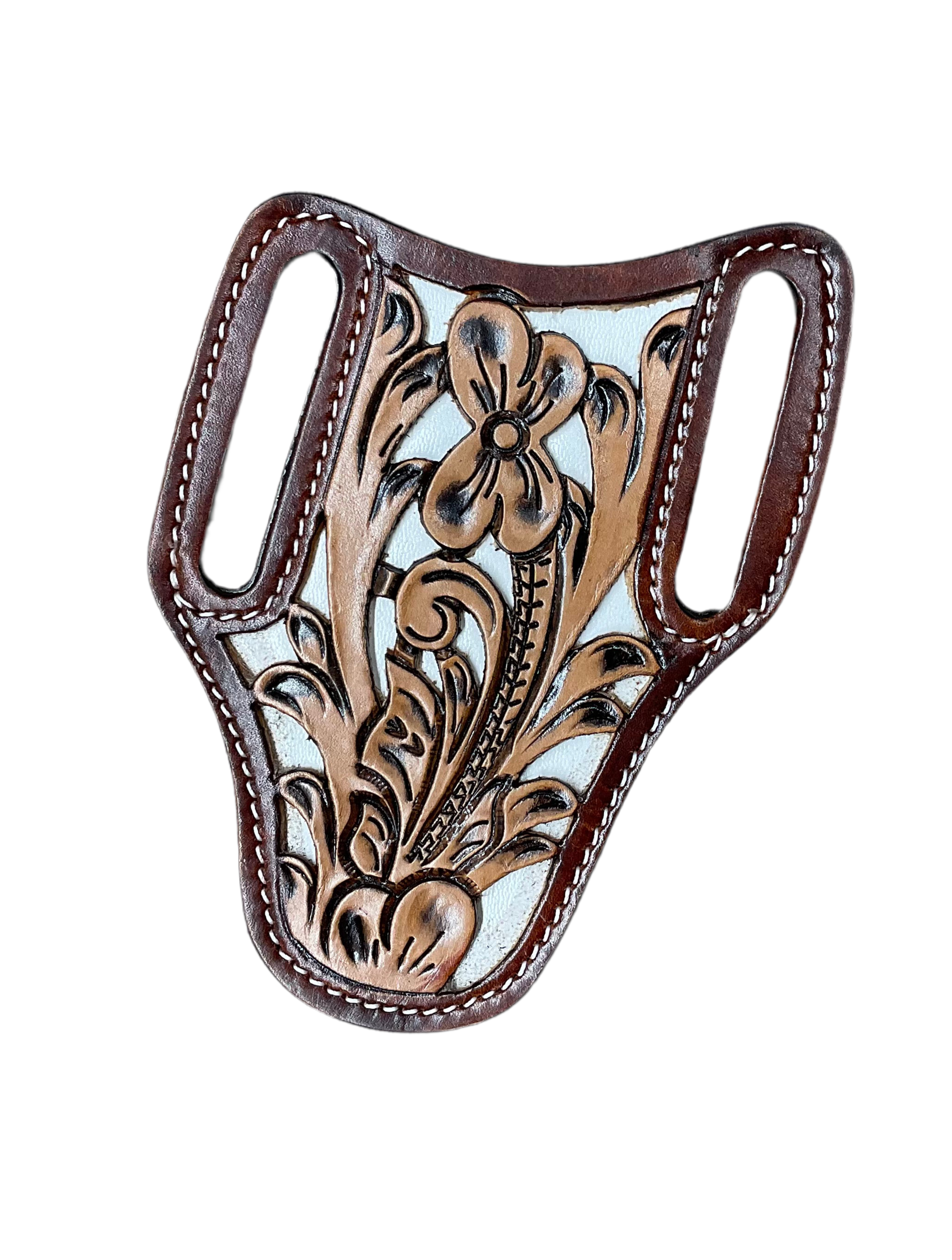 ‘’GARRETT’’  IRON SPUR WESTERN CO.  KNIFE SHEATH WESTERN TOOLED LEATHER
